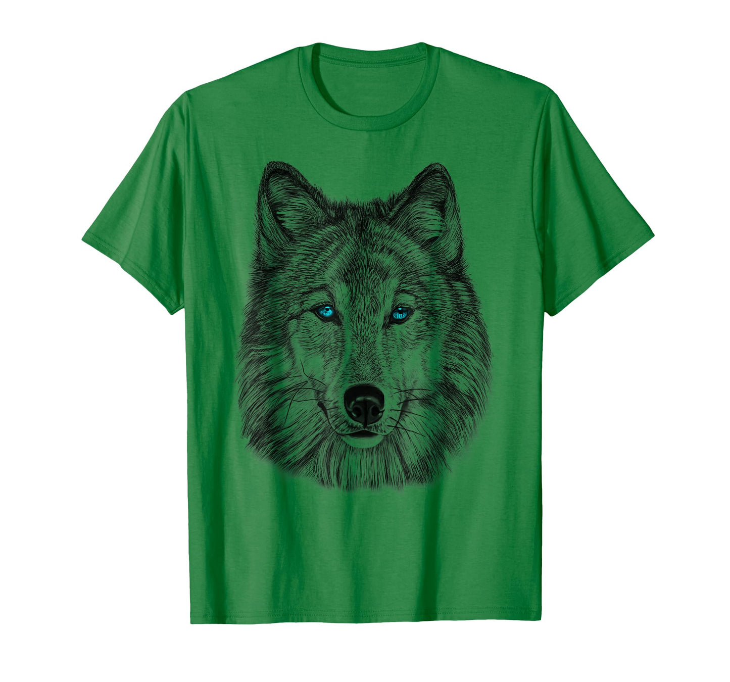 Fearless Eye of The Wolf Face Print Black and White Graphic T-Shirt