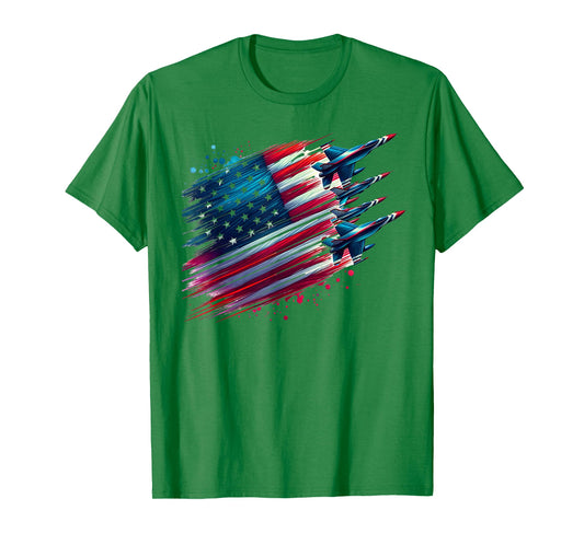 Flying Jets American Flag USA Patriotic 4th of July T-Shirt