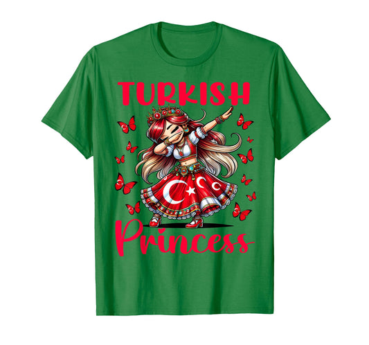 Turkish Princess Dab Girl Flag Dress Cultural Souvenir Kids T-Shirt