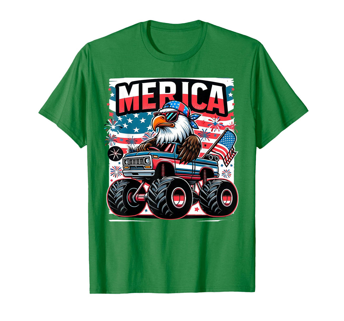 Merica 4th of July Shirts Boys Kids American Flag Eagle USA T-Shirt