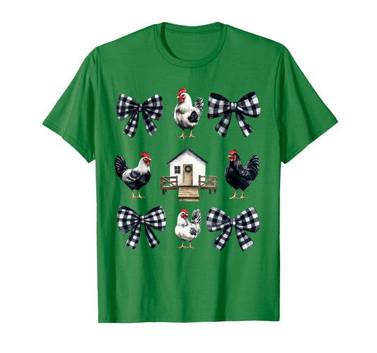 Chicken Farm Funny Aesthetic Bows Clothing Girly Womens Unisex-Kids Unisex-Adults T-Shirt Grey Small Chicken Coquette Bows Design Classic Fit