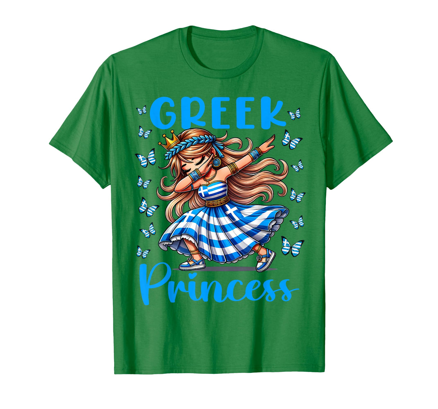 Greek Princess Dab Girl Flag Dress Heritage Souvenir T-Shirt