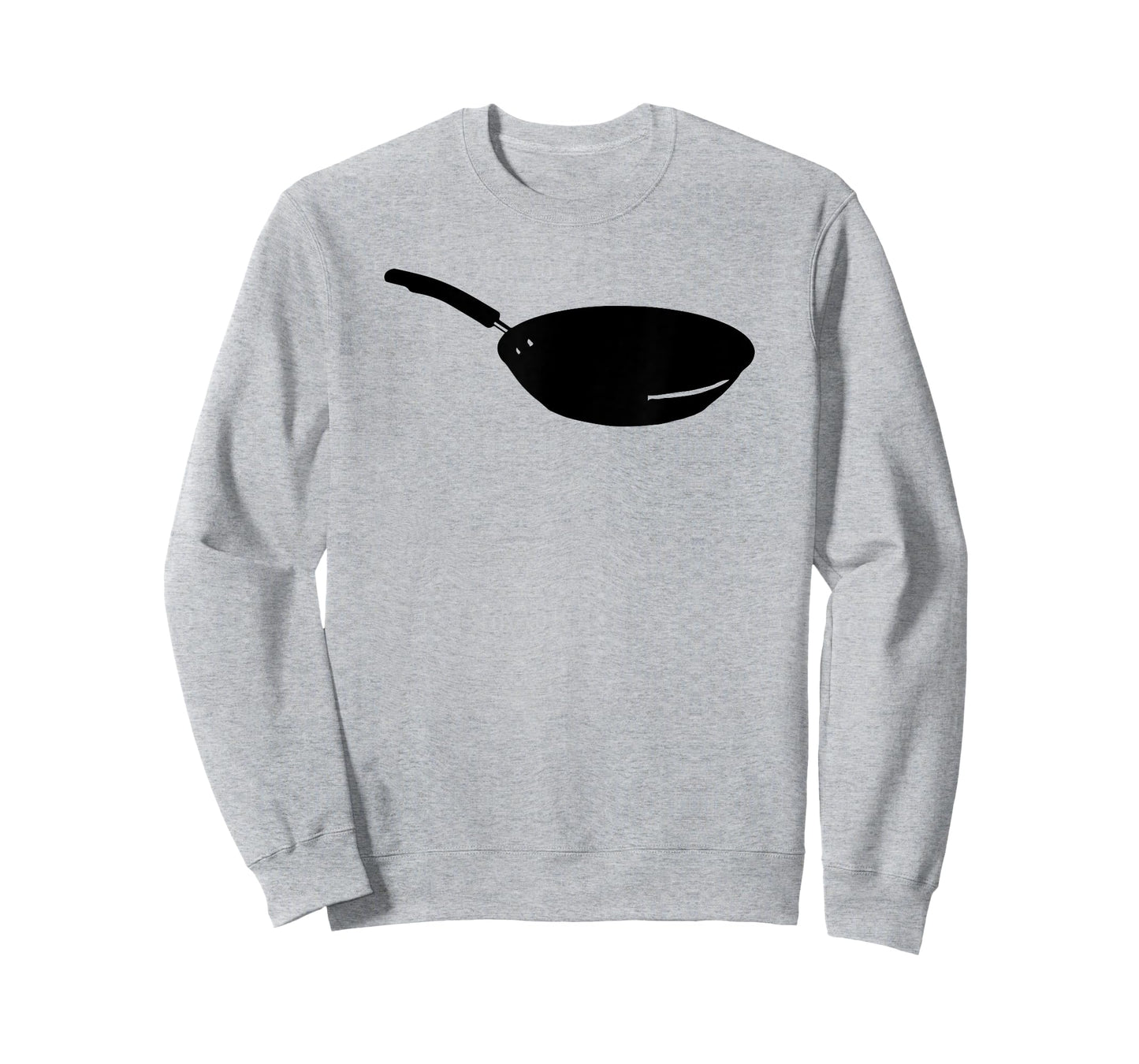 Cooking Gifts Chef Gifts Frying Pan T-Shirt for Men, Men's Grey Classic Fit Collarless Crew Neck T-Shirt, Small