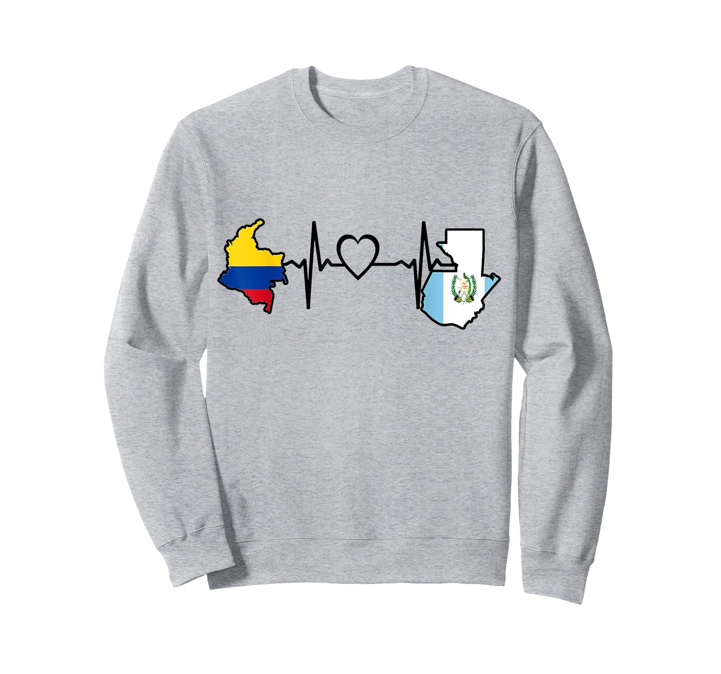 Guatemala Colombia Flag Guatemalan Colombian Heartbeat T-Shirt