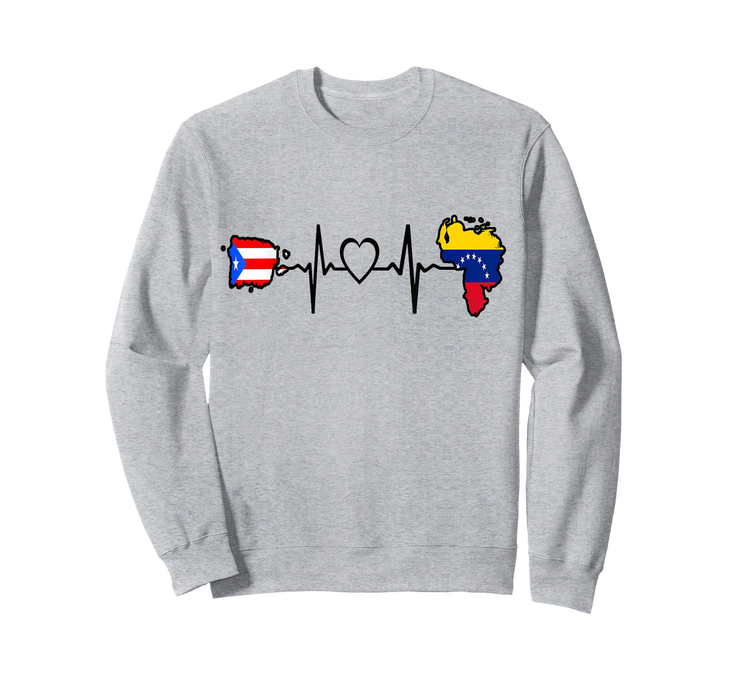 Puerto Rico Venezuela Flag Puerto Rican Venezuelan Heartbeat T-Shirt
