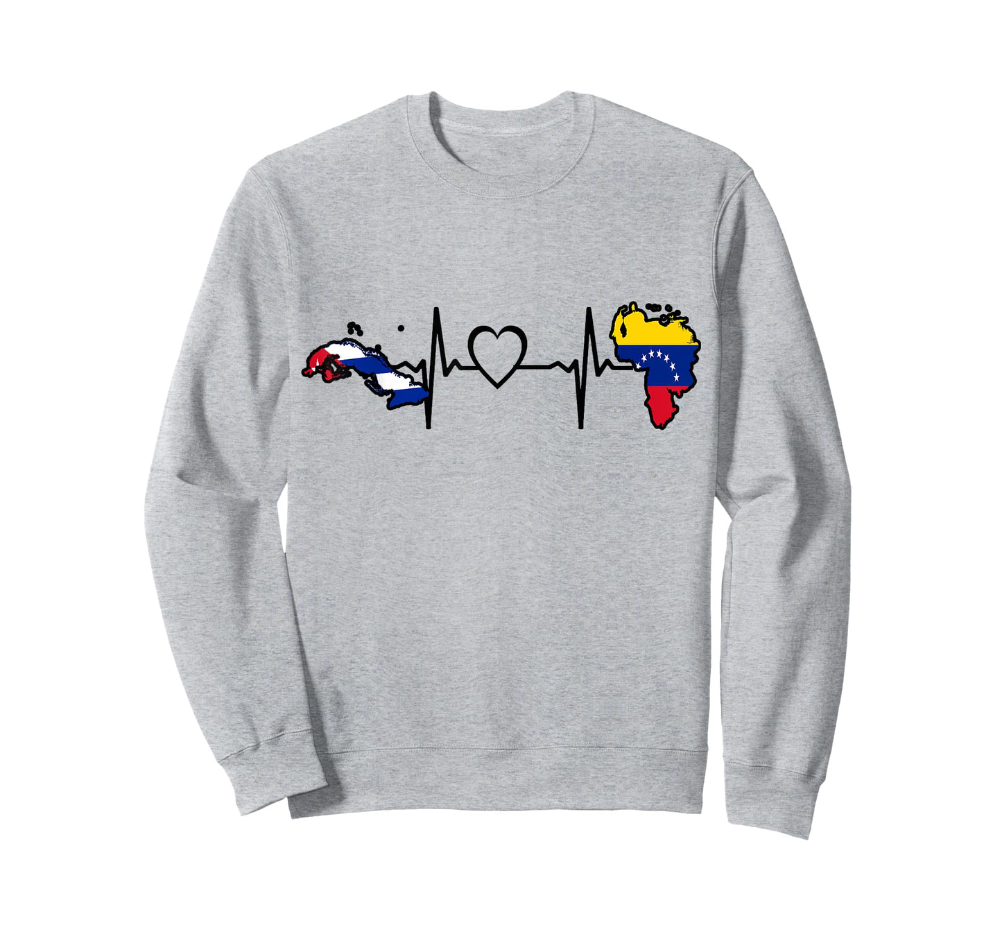 Cuba Venezuela Flag Cuban Venezuelan Heartbeat T-Shirt