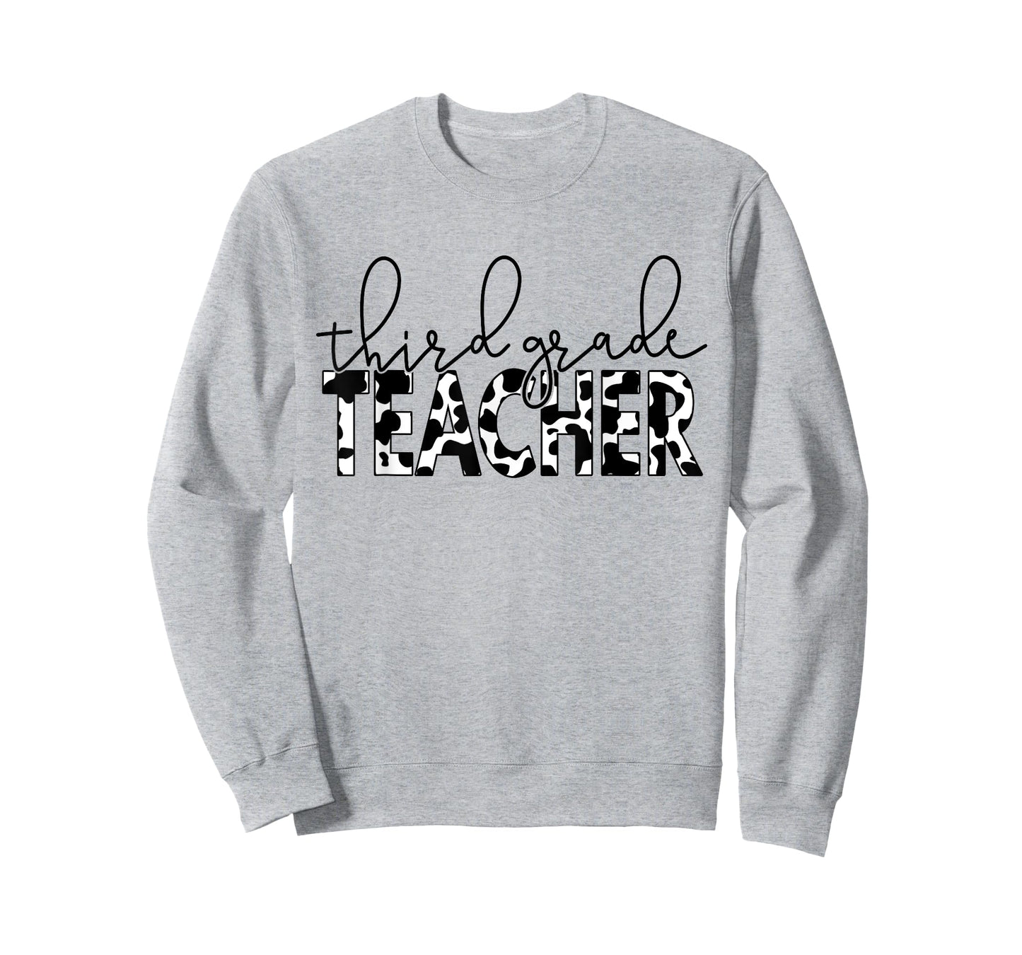 Cow Print 3rd Grade Elementary School Third Grade Teachers T-Shirt