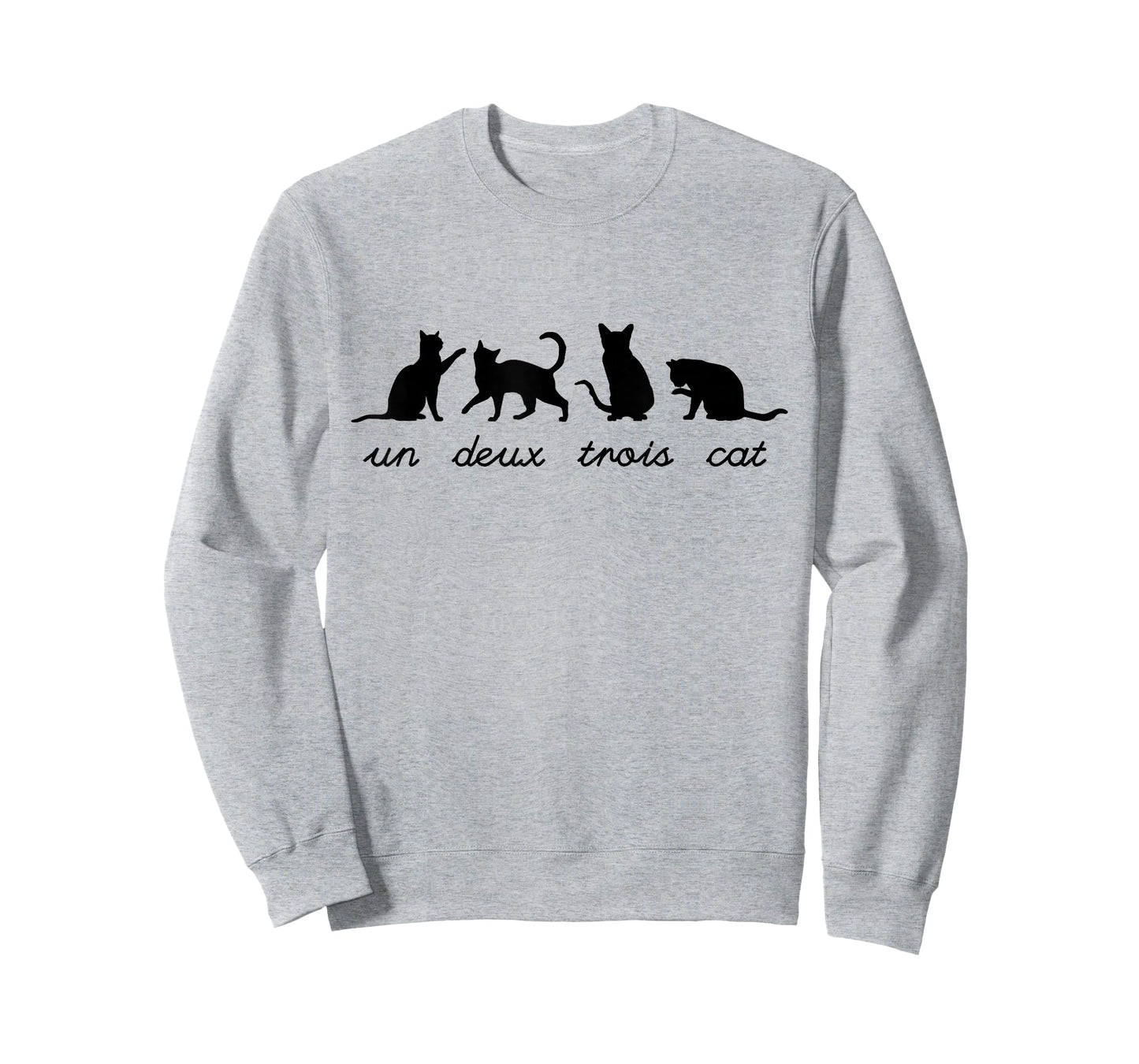 Un Deux Trois Cat Cute Funny French Teacher Pun Cat Lovers T-Shirt for Men Women Girls Kids