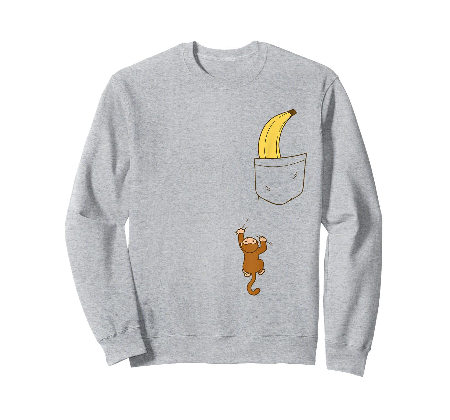 Funny Monkey Climbs A Tshirt to Get Banana Kids Cute Monkey T-Shirt