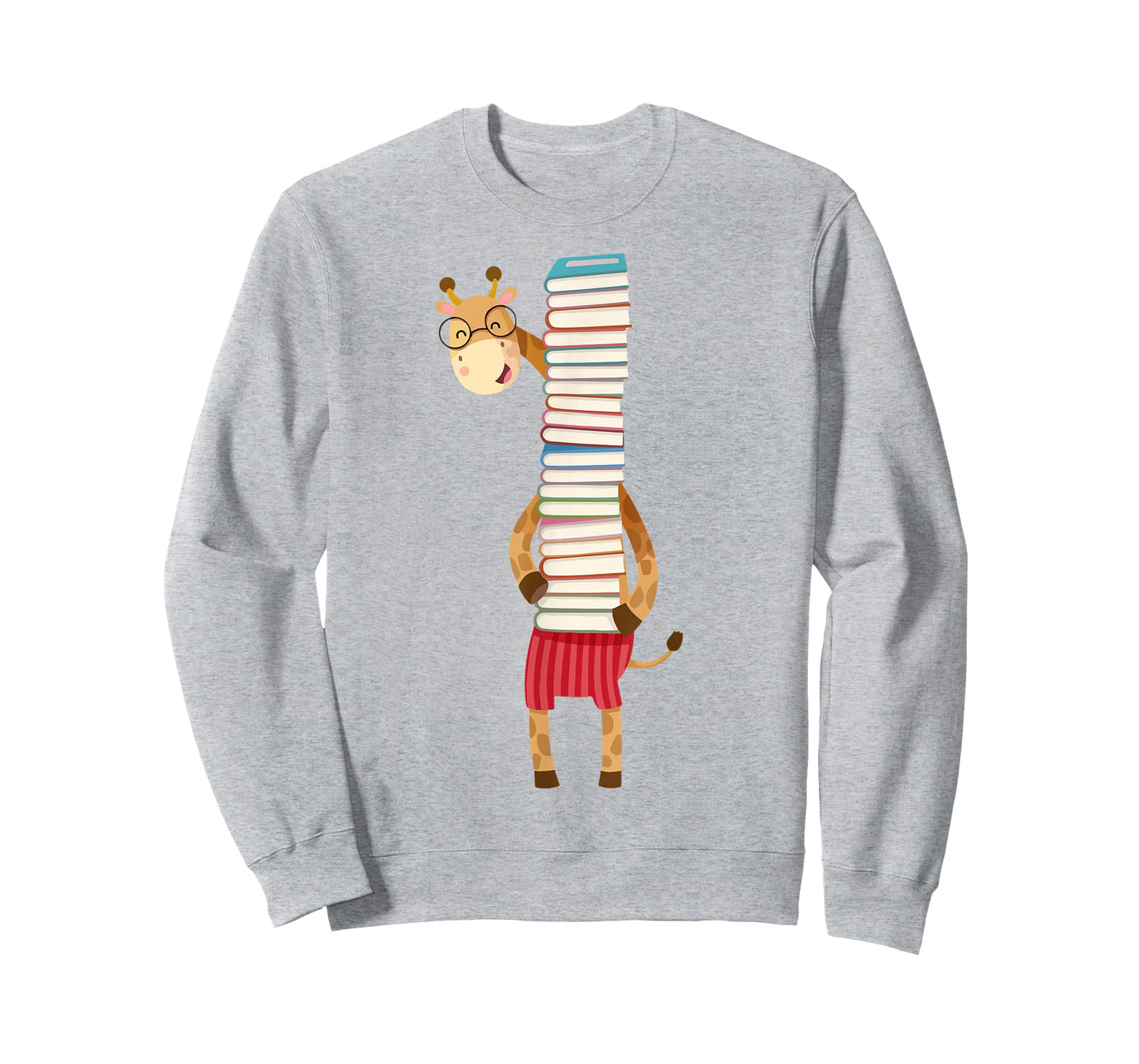 Bookworm Giraffe Holding Book Kids Boy Women Teacher Reading T-Shirt