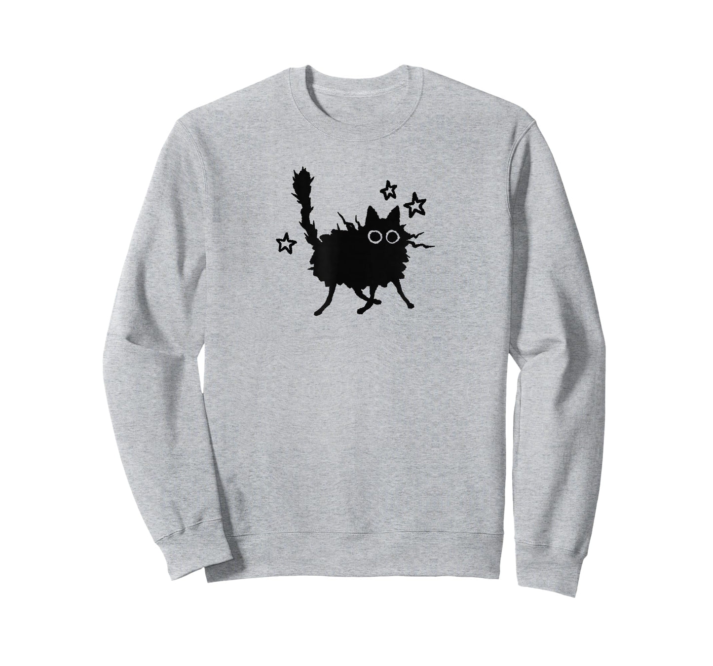 Y2K 90s Funny Scary Cat Tomcat is Scared under Starry T-Shirt