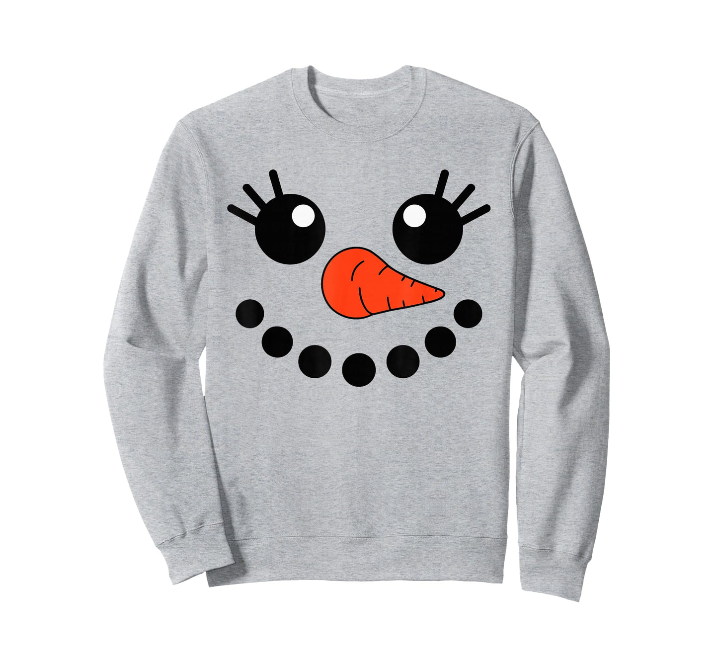 Cute Snowlady Snowman Face Christmas Matching Family Party T-Shirt