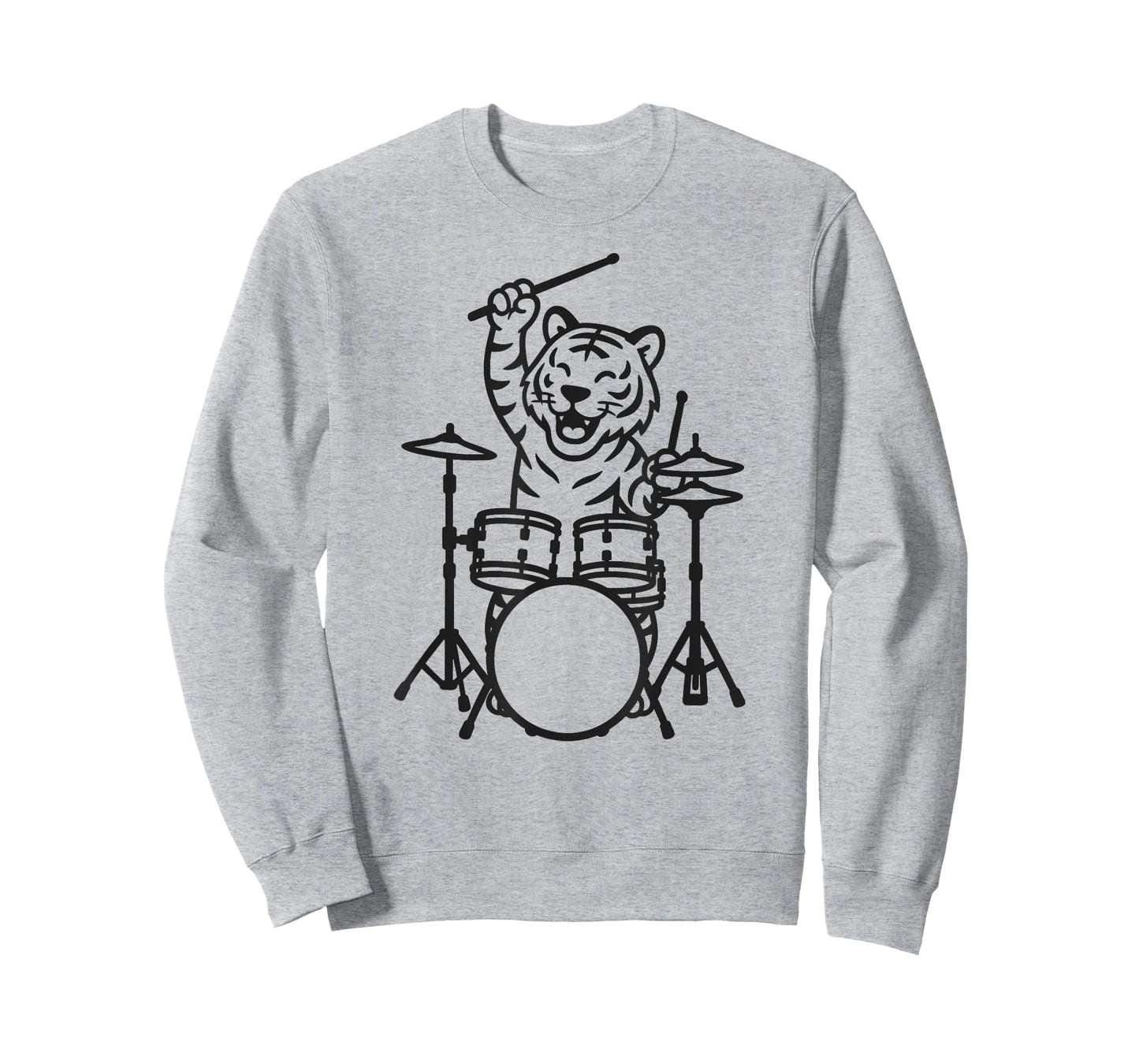 Funny Tiger Drummer Drumming Drums Music Lover Boys Girls T-Shirt