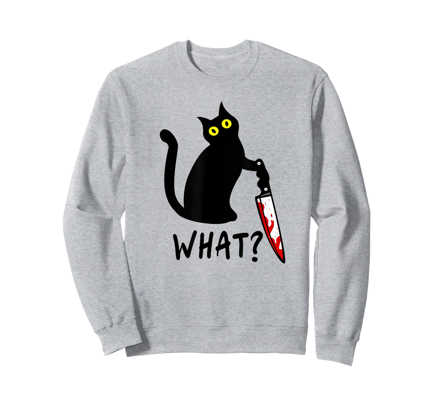 What? Funny Black Murderous Cat Knife Kitten Cat Lover Gift Men Women T-Shirt