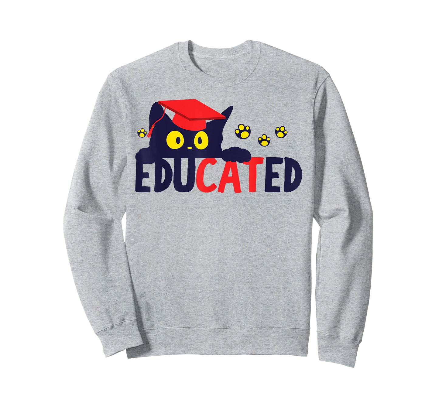 Educated Cat in Graduation Cap Funny Grad T-Shirt for Men Women