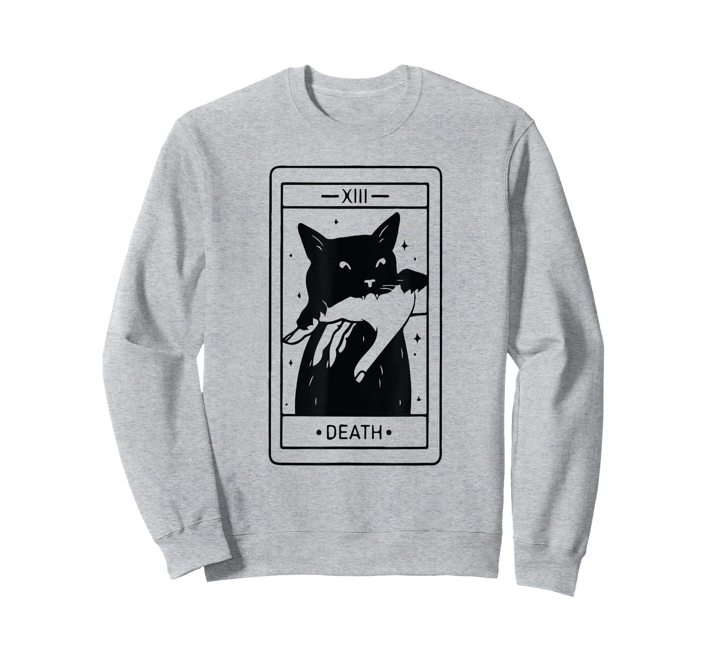 Black Cat Tarot Death Halloween Witchy Cat Lover Men Women T-Shirt