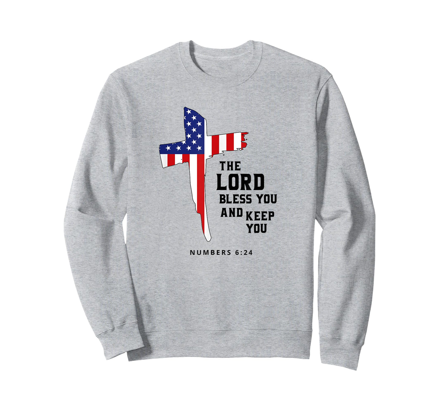 American Flag, The Lord Bless You and Keep You Christian T-Shirt for Women Kids Men