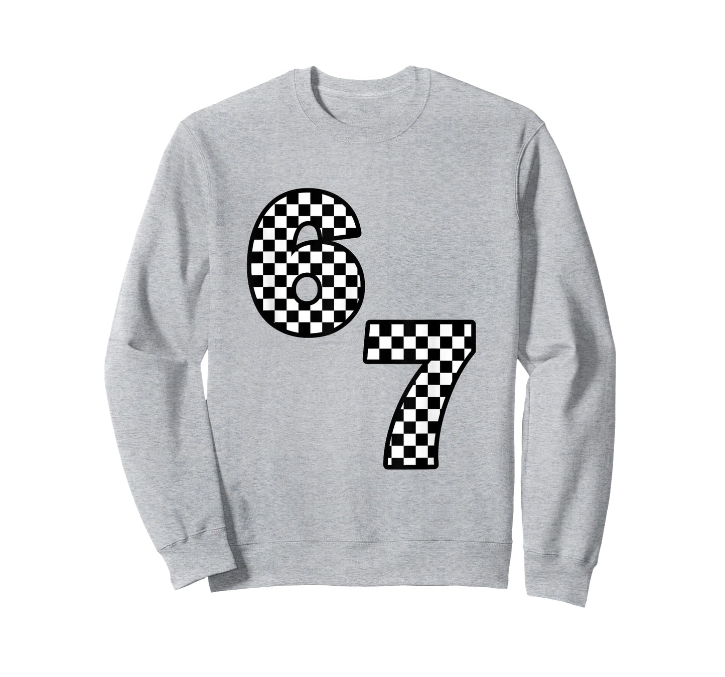 Funny Six Seven Hand 6 7 Meme Gen Alpha Slang Checkerboard T-Shirt