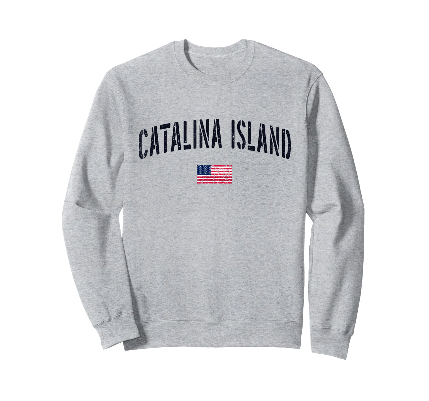 Patriotic USA Flag Stencil Catalina Island CA Women Kids Men T-Shirt