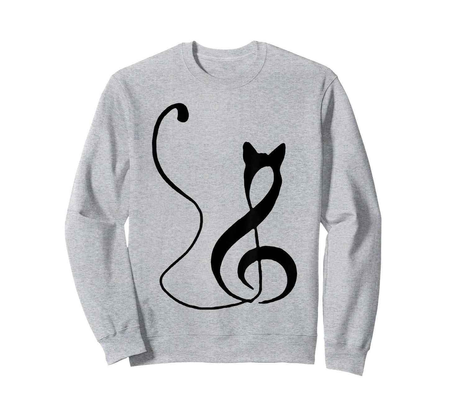 Music Note Inspired Cat Minimalist Music Lover Design T-Shirt