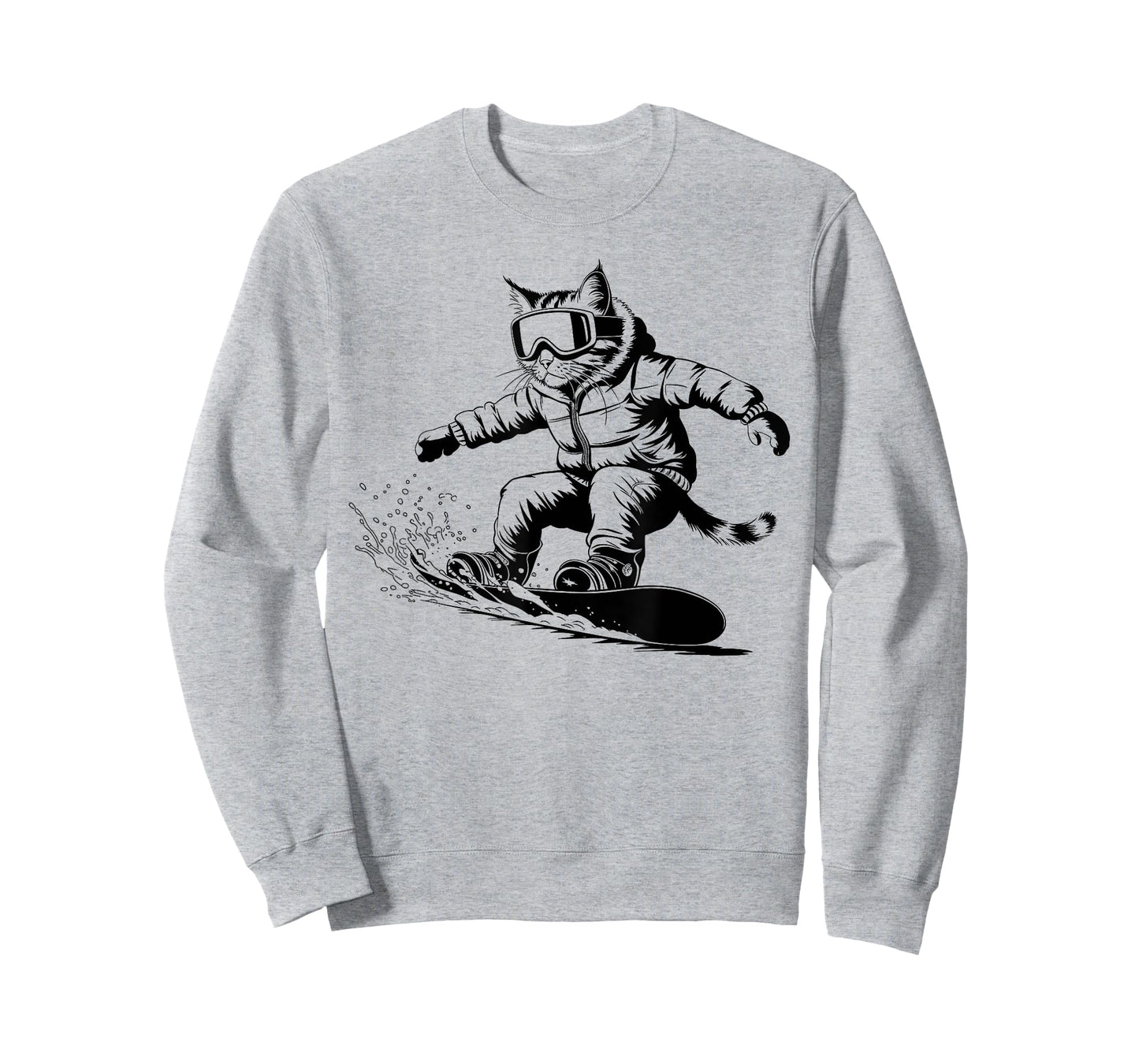 Cat on a Snowboard Snowboarding cat Lover For Men Women Kids T-Shirt