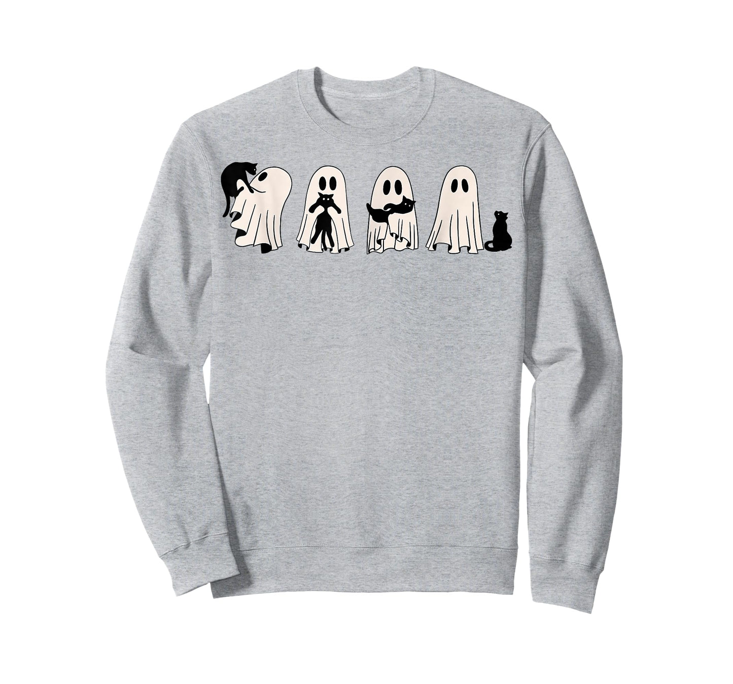 Ghost And Black Cat, Cute Ghost Holding Cat T-Shirt