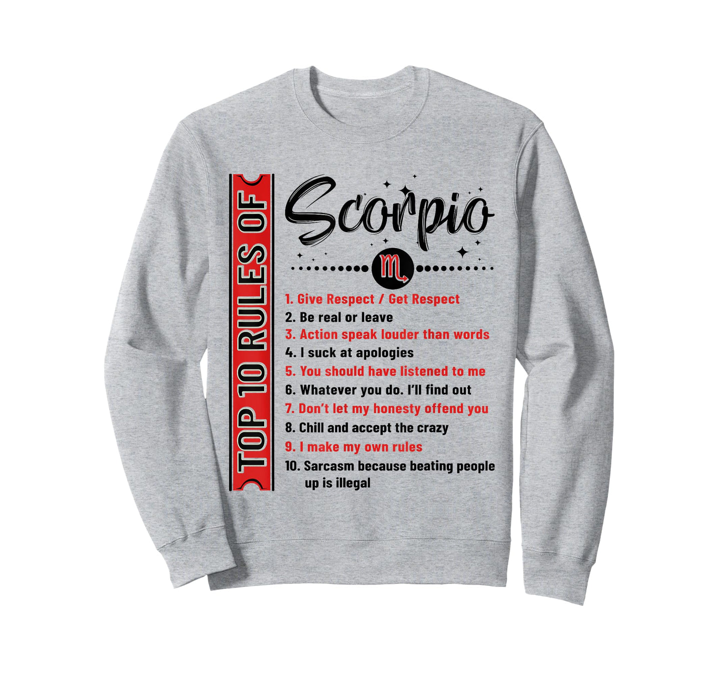 Scorpio Shirt Top 10 Rules Of Scorpio Birthday T-Shirt