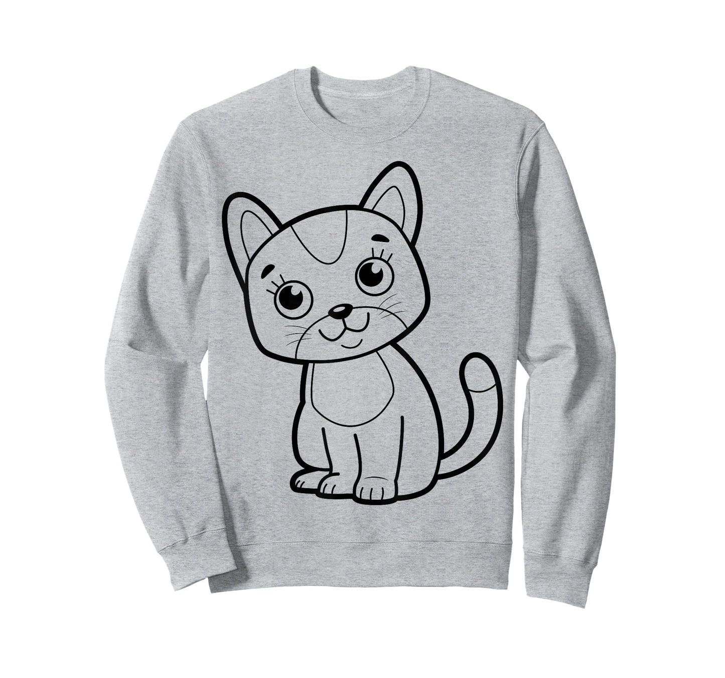 Cute cat to paint and color in for children T-Shirt