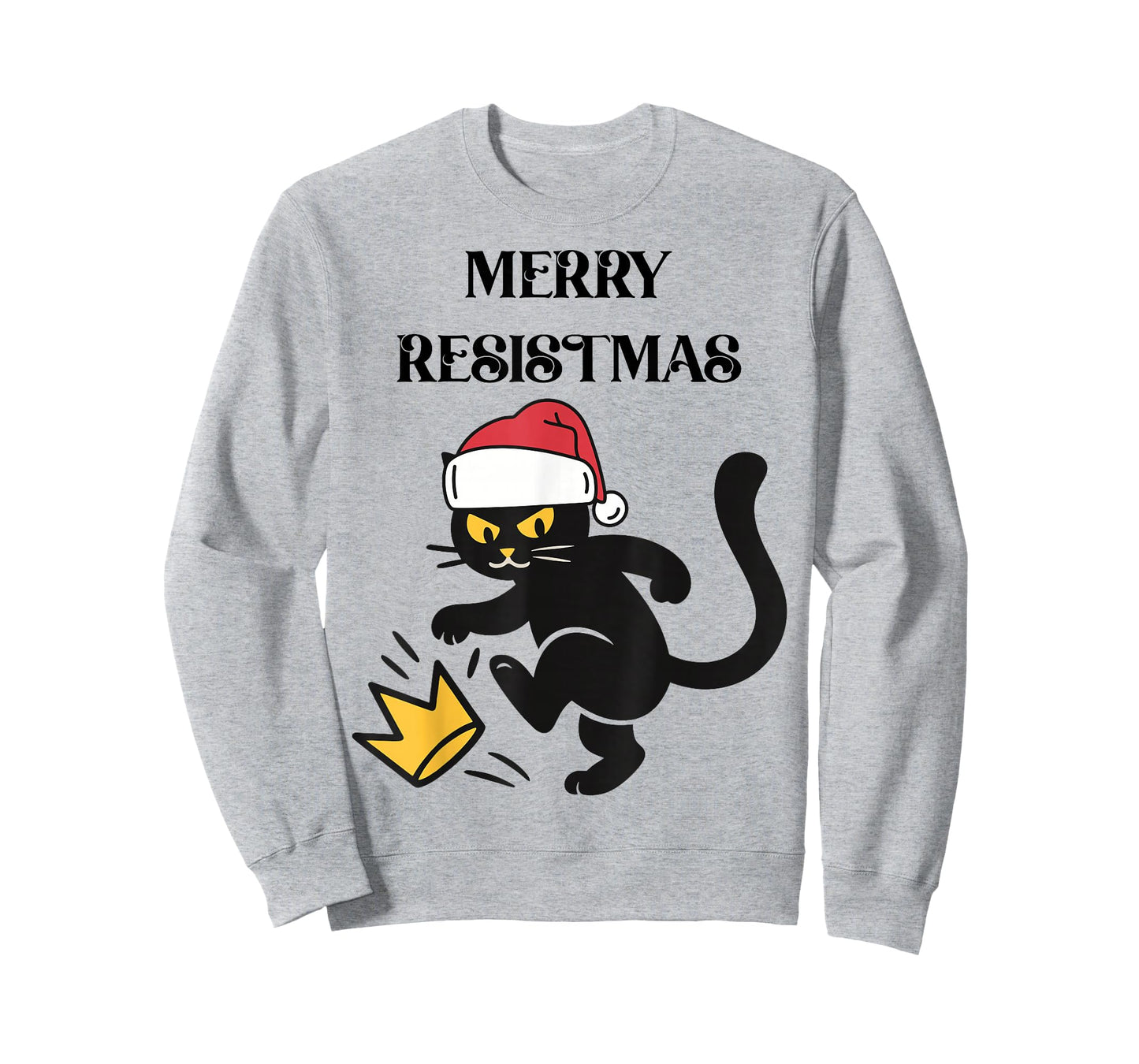 Merry Resistmas Funny Black Cat Christmas Political Resist T-Shirt