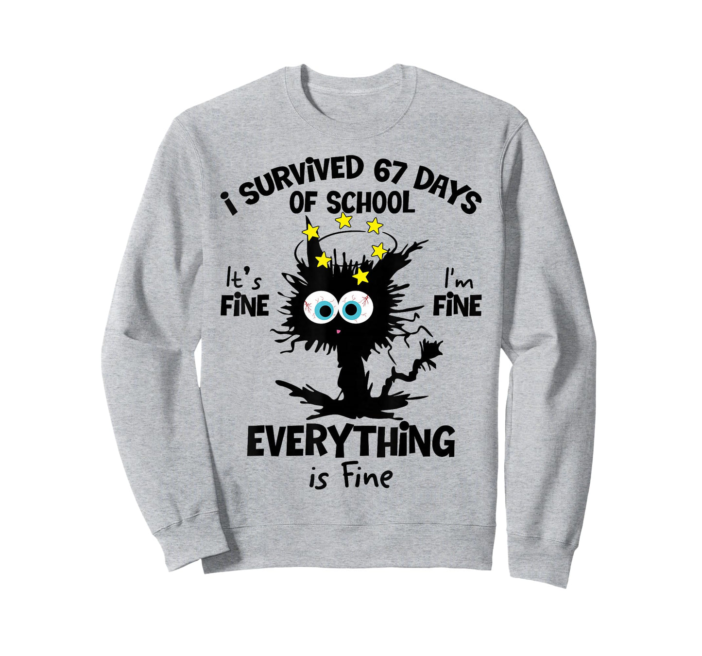 Cat I Survived 67 Days of School Teachers Students Six Seven T-Shirt