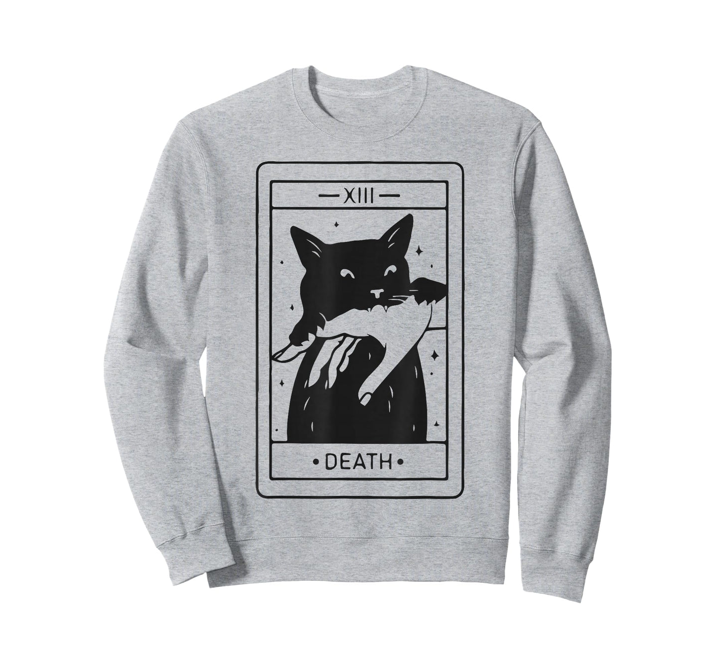 Black Cat Tarot Death Halloween Witchy Cat Lover Men Women T-Shirt