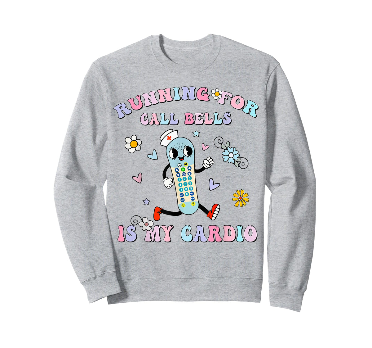 Groovy Running For Call Bells Is My Cardio PCT CNA PCA Nurse T-Shirt