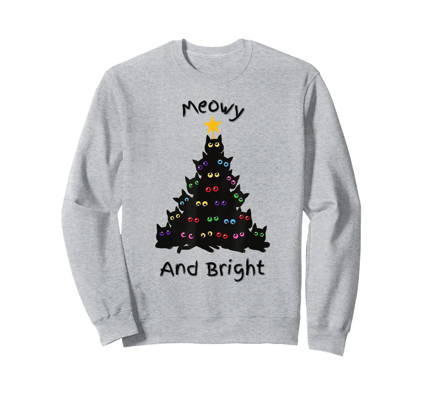 Merry Christmas Tree Funny Cats Holiday | Meowy And Bright T-Shirt