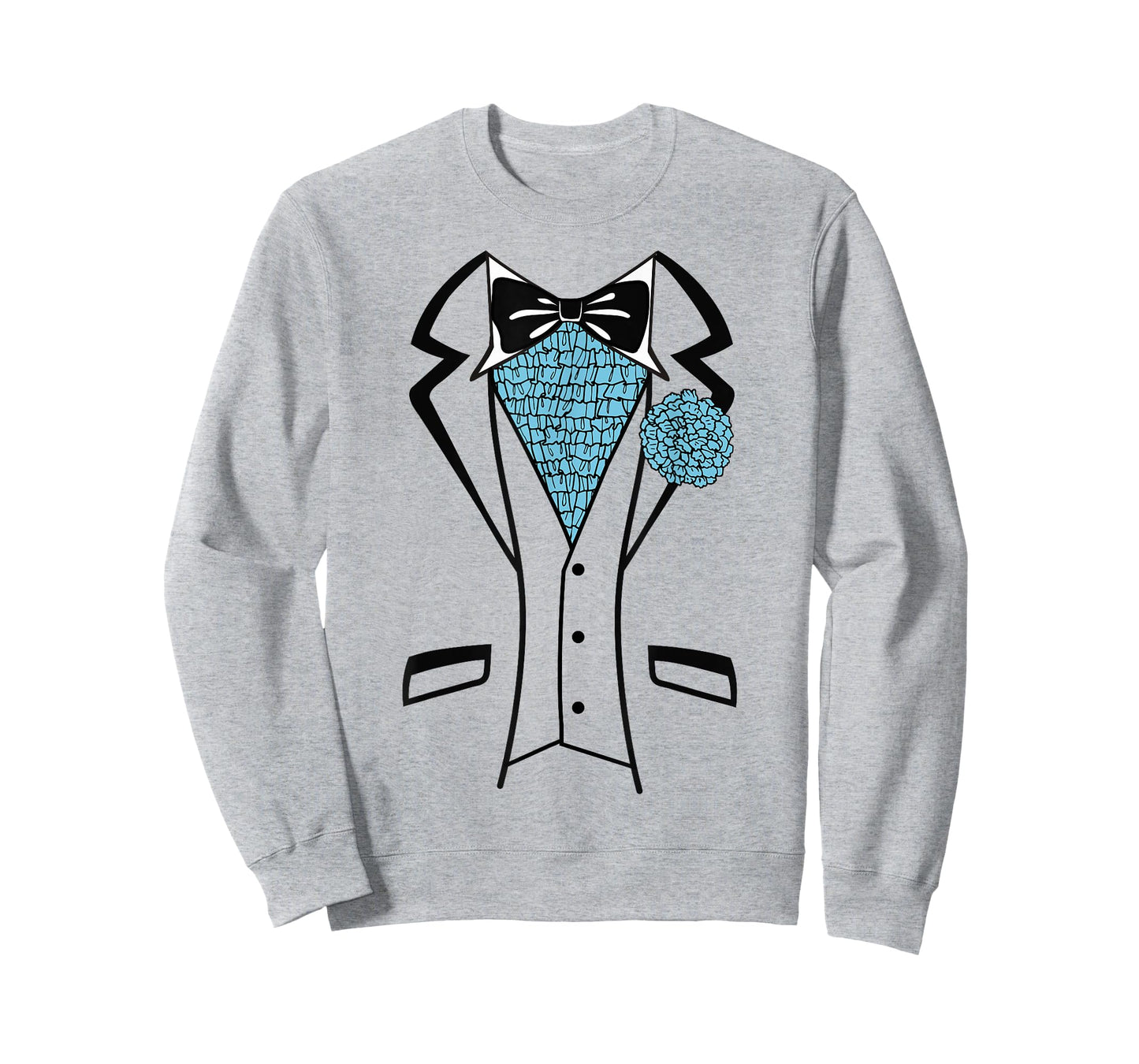 Tux T-Shirt with Blue Ruffles - Tuxedo Suit T-shirt T-Shirt