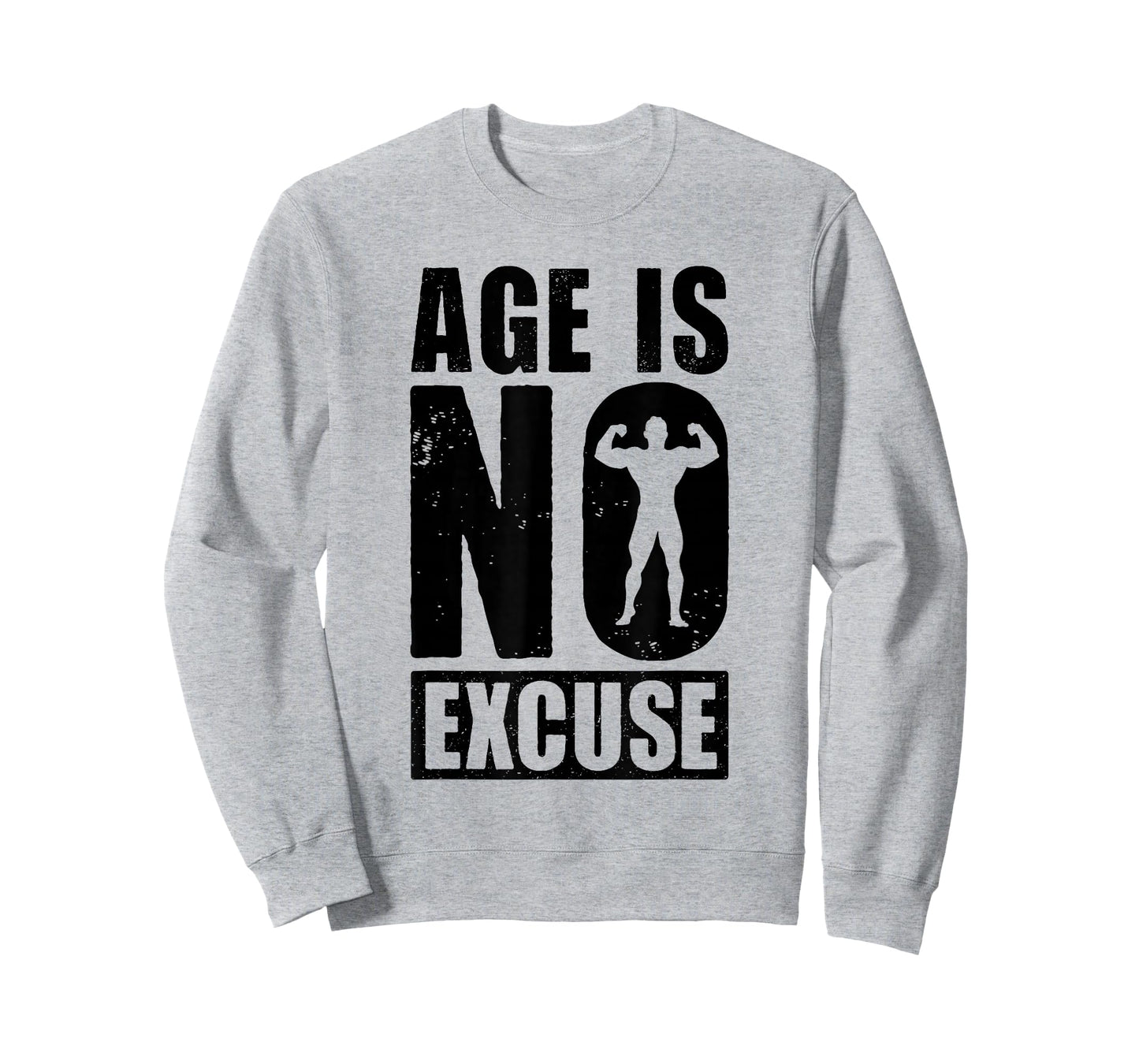 Age is No Excuse Funny Old Age Gym Lover Fitness Workout T-Shirt