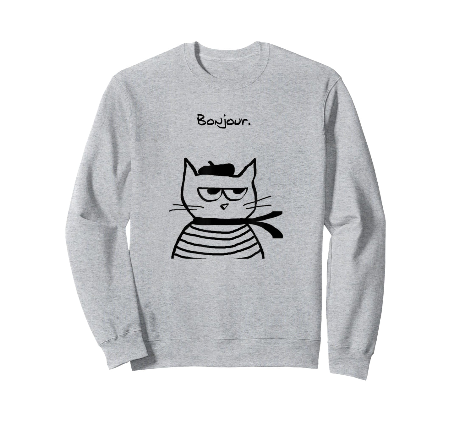 Bonjour French Cat Funny T-Shirt