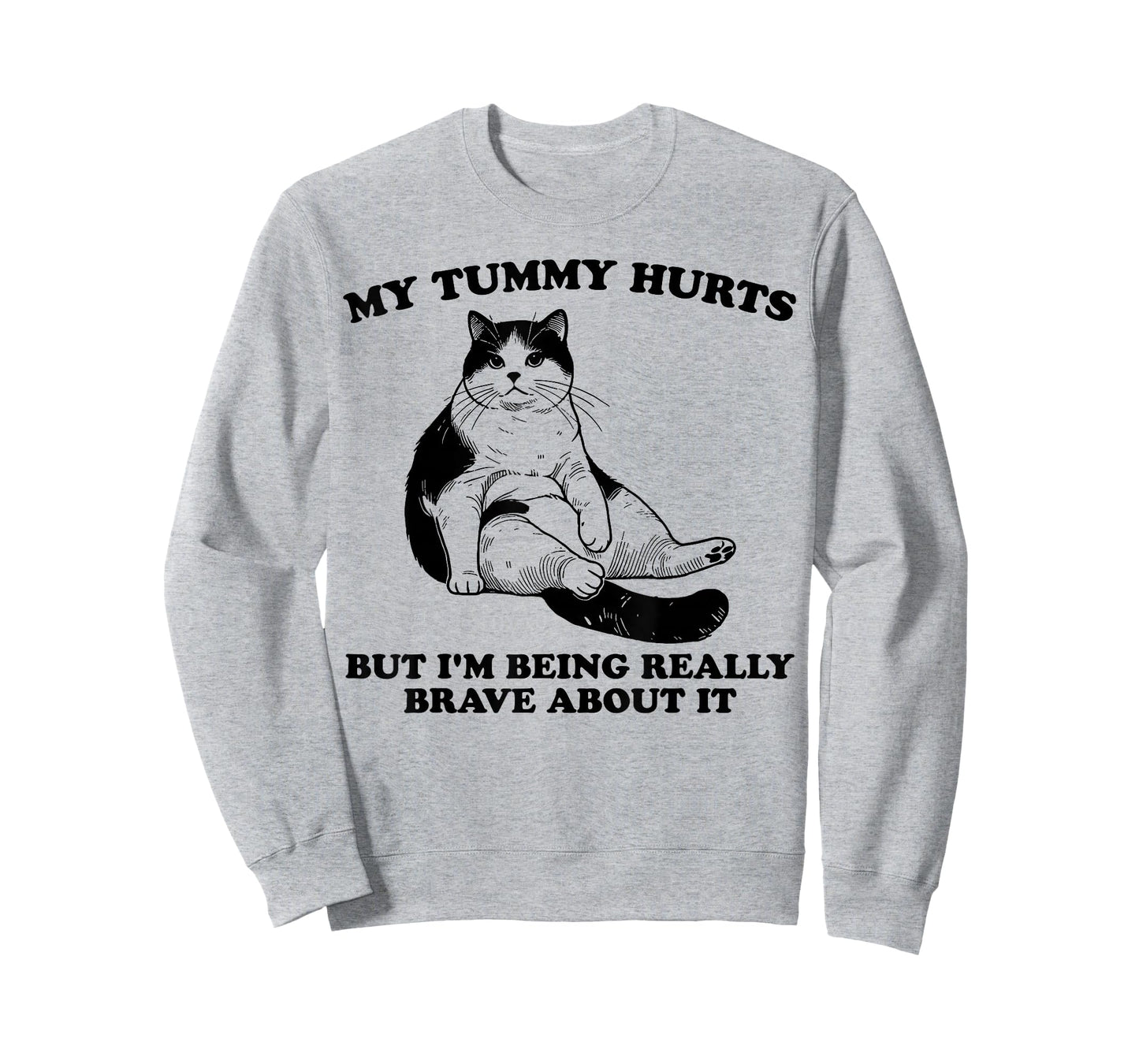 My Tummy Hurts But I'm Being Really Brave About It Funny Cat T-Shirt