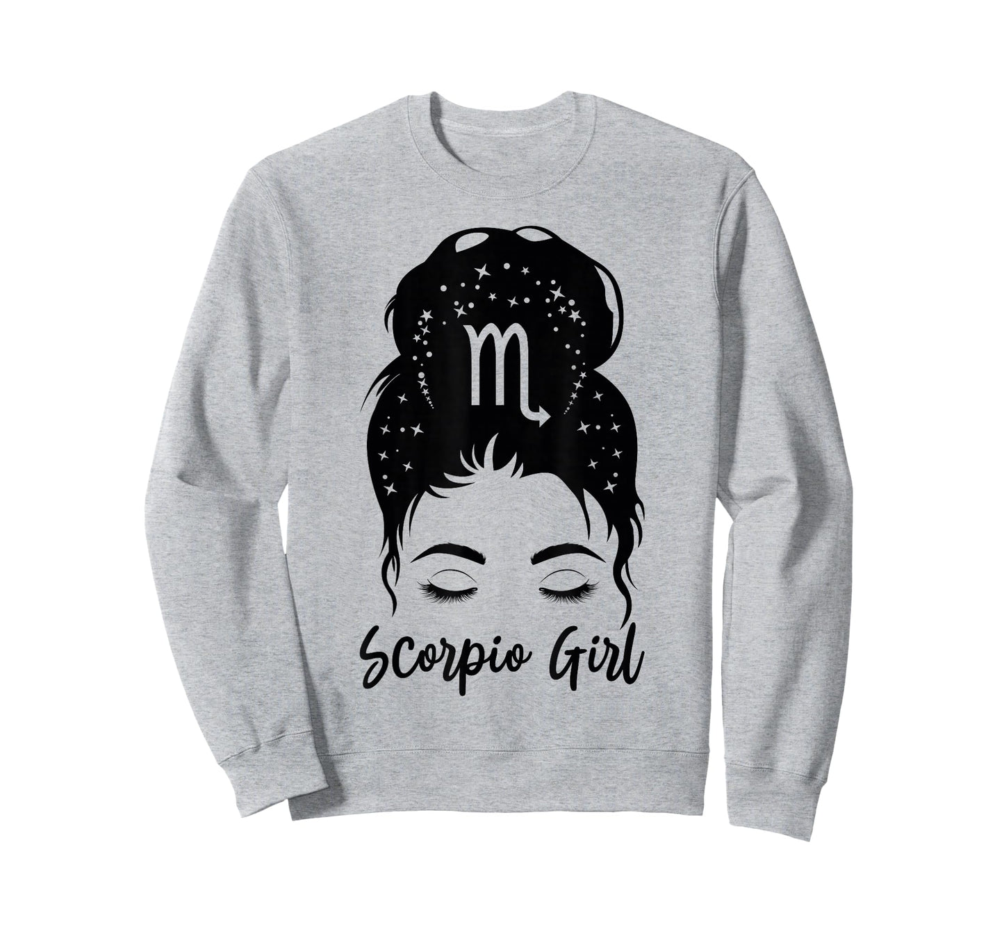 Scorpio Girl Messy Bun Zodiac Symbol Woman Birthday Costume T-Shirt