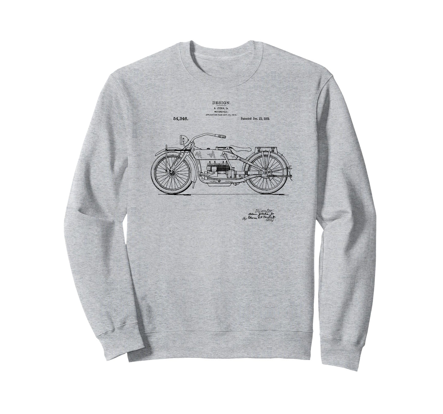 Classic Vintage Patent Print 1919 Motorcycle T-Shirt