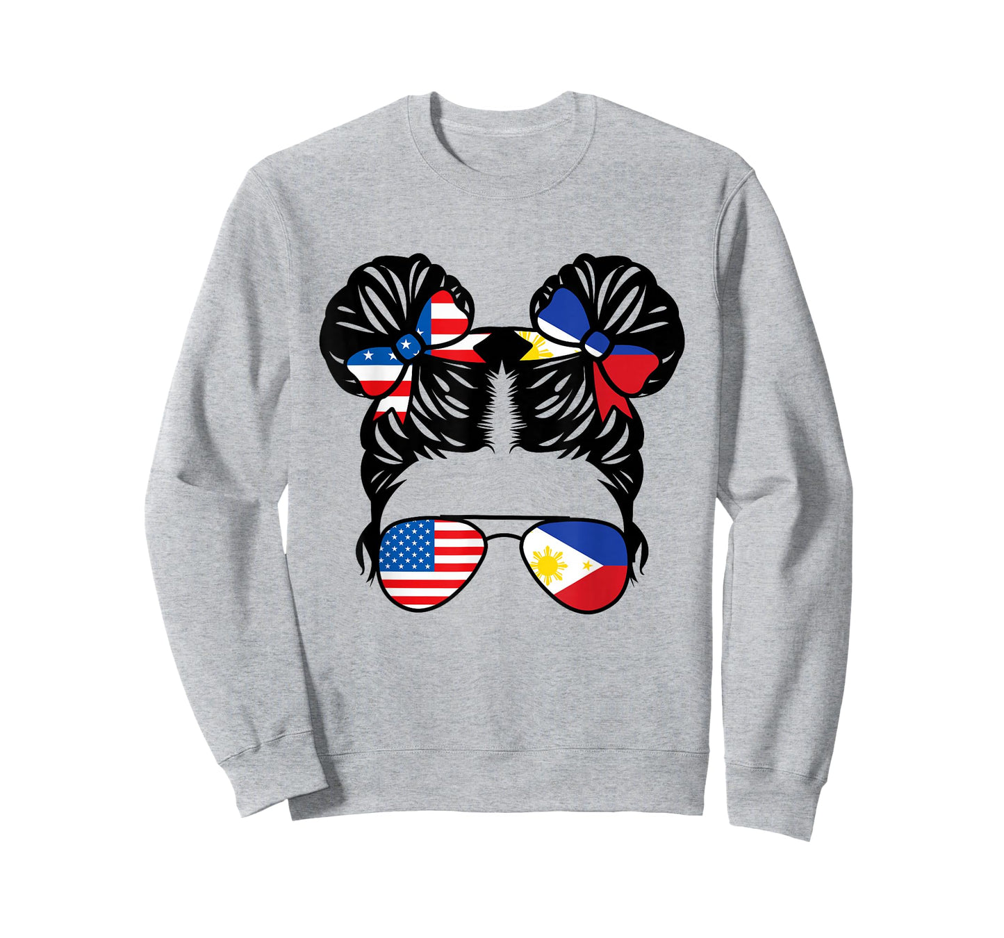 Half American Half Filipino Girl USA Philippine Flag Patriot T-Shirt Small