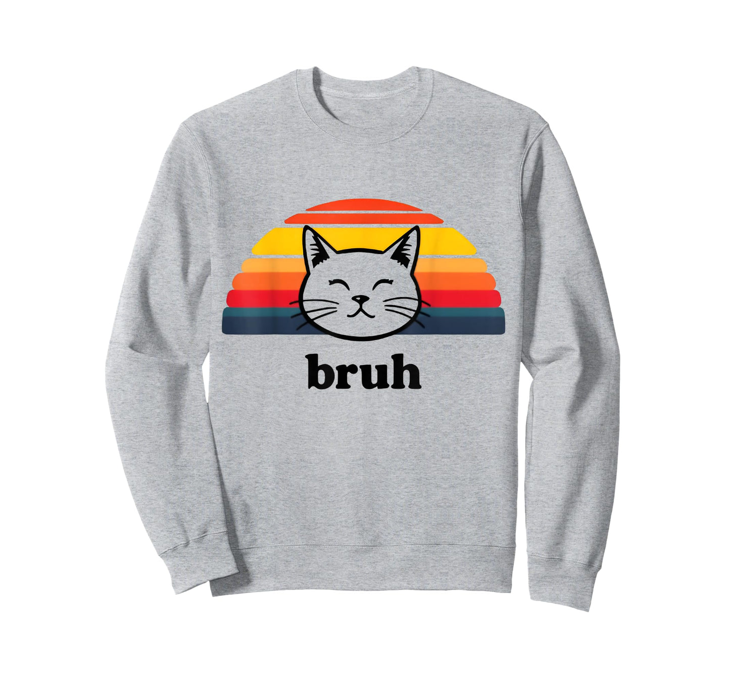 Funny Meme saying Bruh with Cat Greetings Teens Boys Men T-Shirt