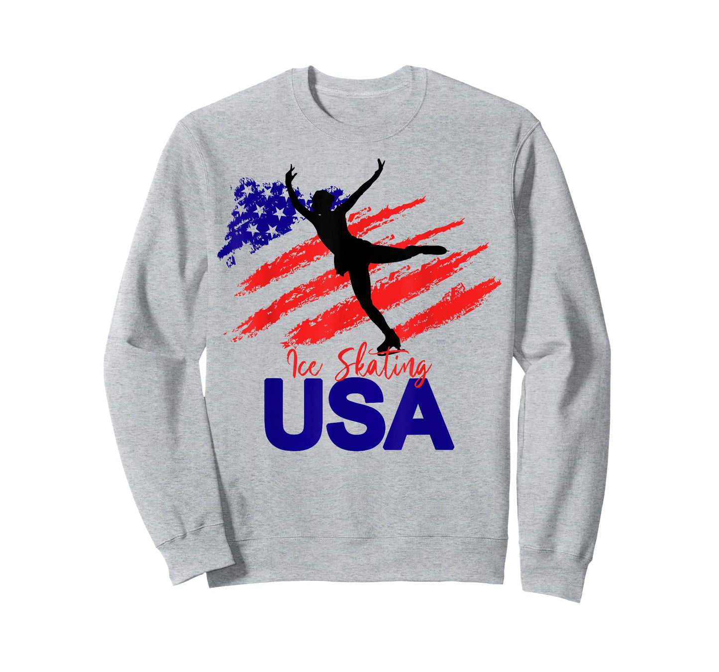 Ice Skating Dance USA Flag Tshirt Support The Team T-Shirt