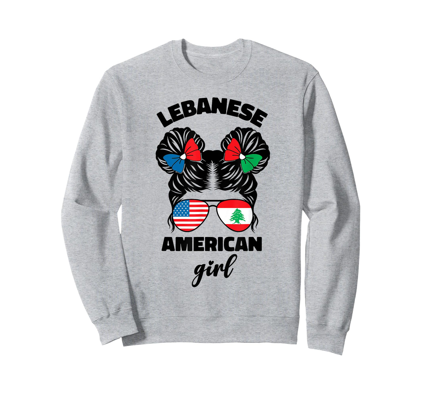 Funny Half American And Lebanese Lebanon Usa Flag Kids Girl T-Shirt