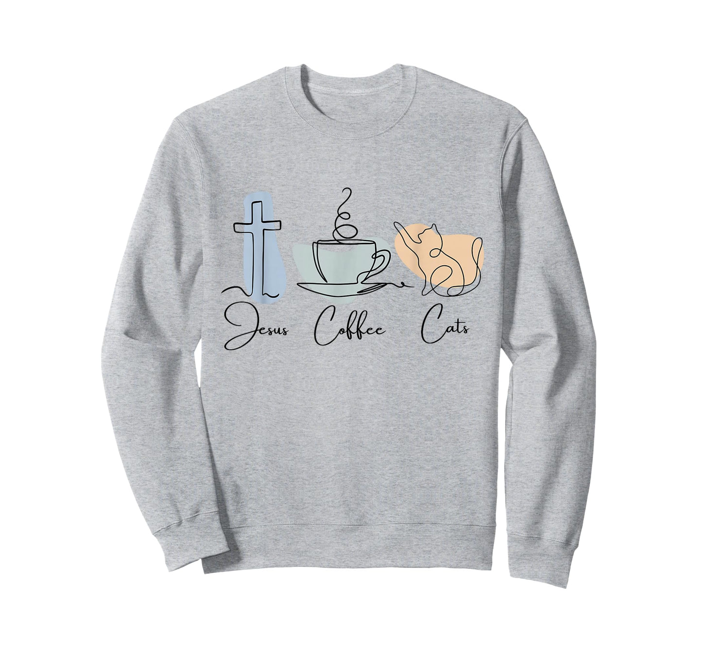 Jesus Coffee Cats Funny Cute Design Jesus Lovers Christian T-Shirt