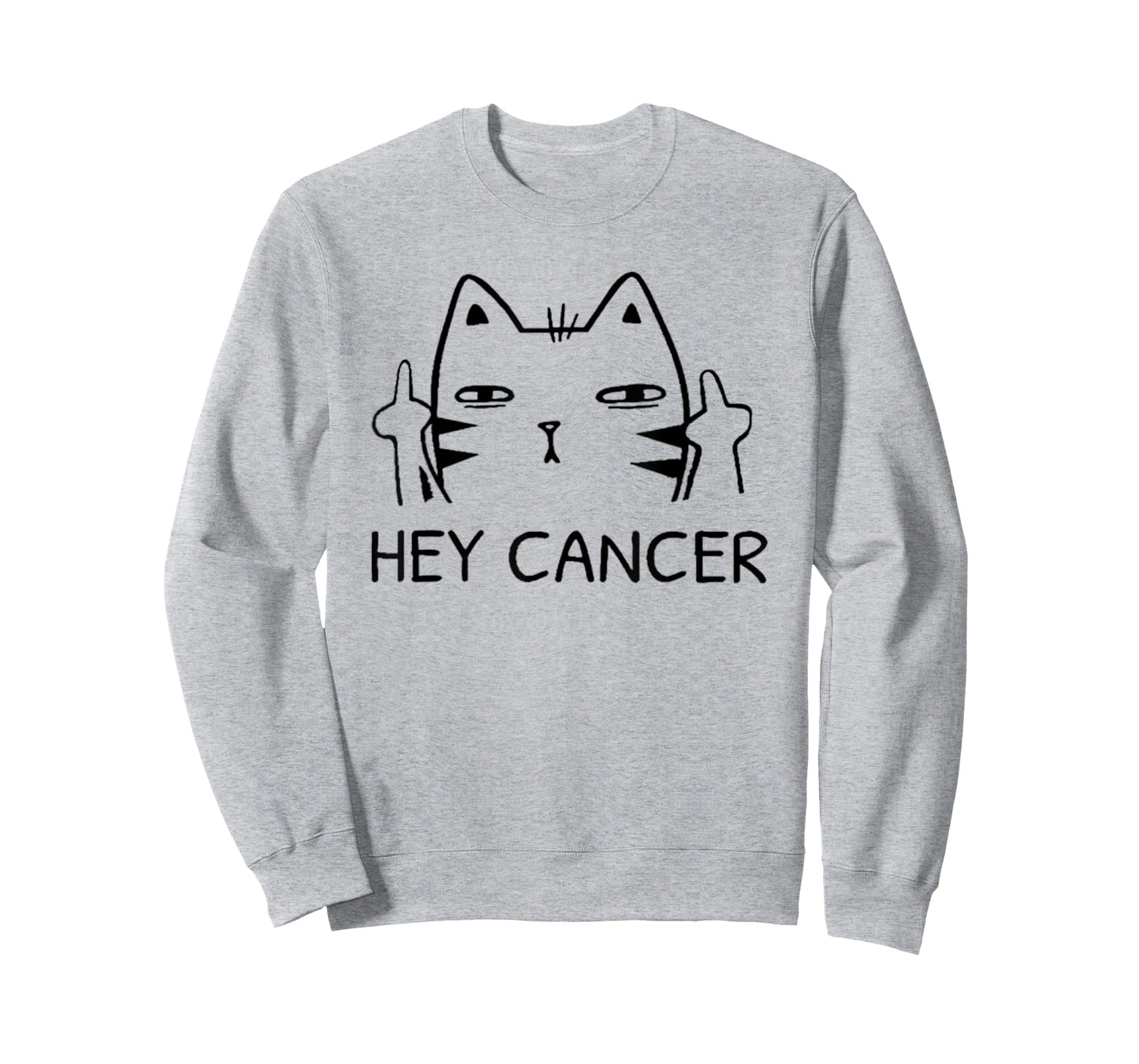 Hey Cancer F Funny Cat Middle Finger T-Shirt