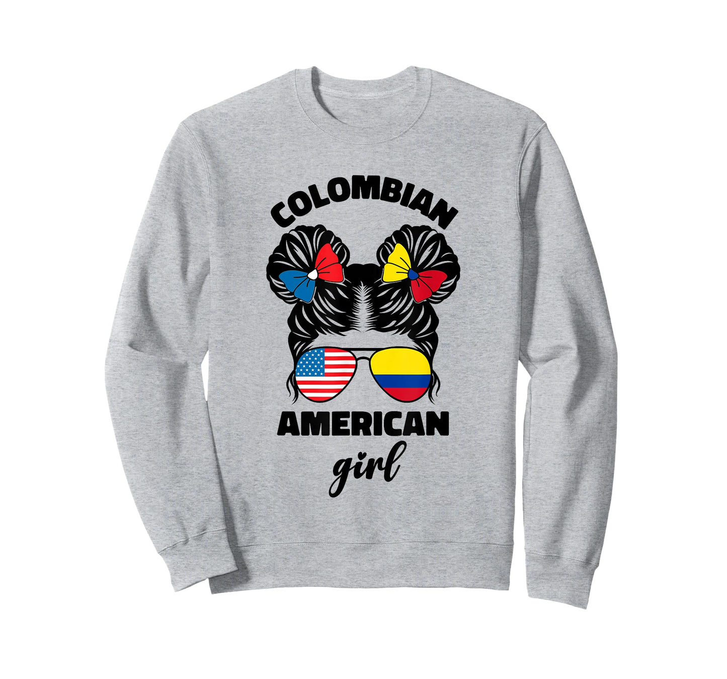 Half American and Colombian USA Colombia Flag Kids Girls T-Shirt