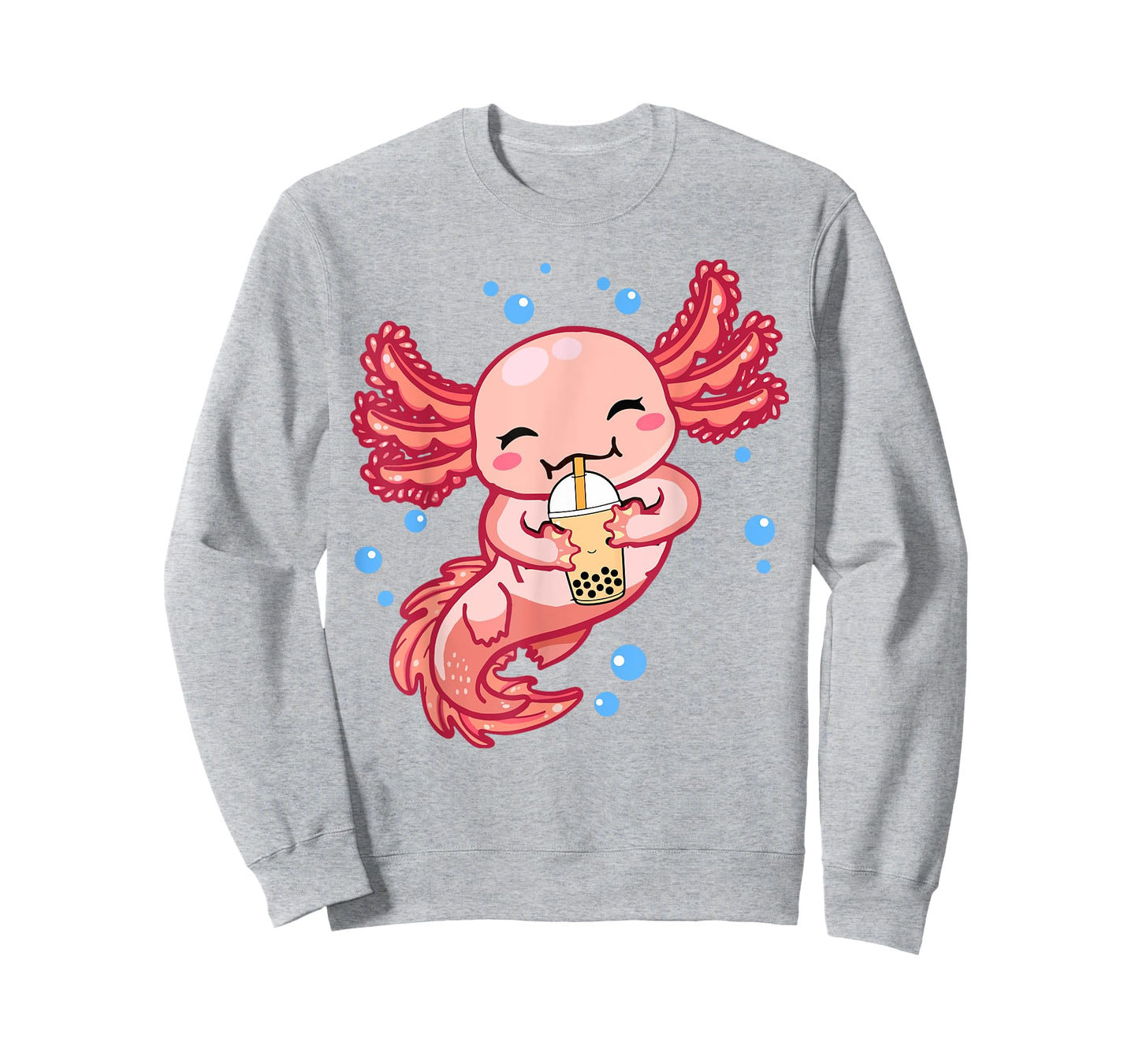 Cute Anime Axolotl Boba Bubble Tea Kids Girls Women Kawaii T-Shirt
