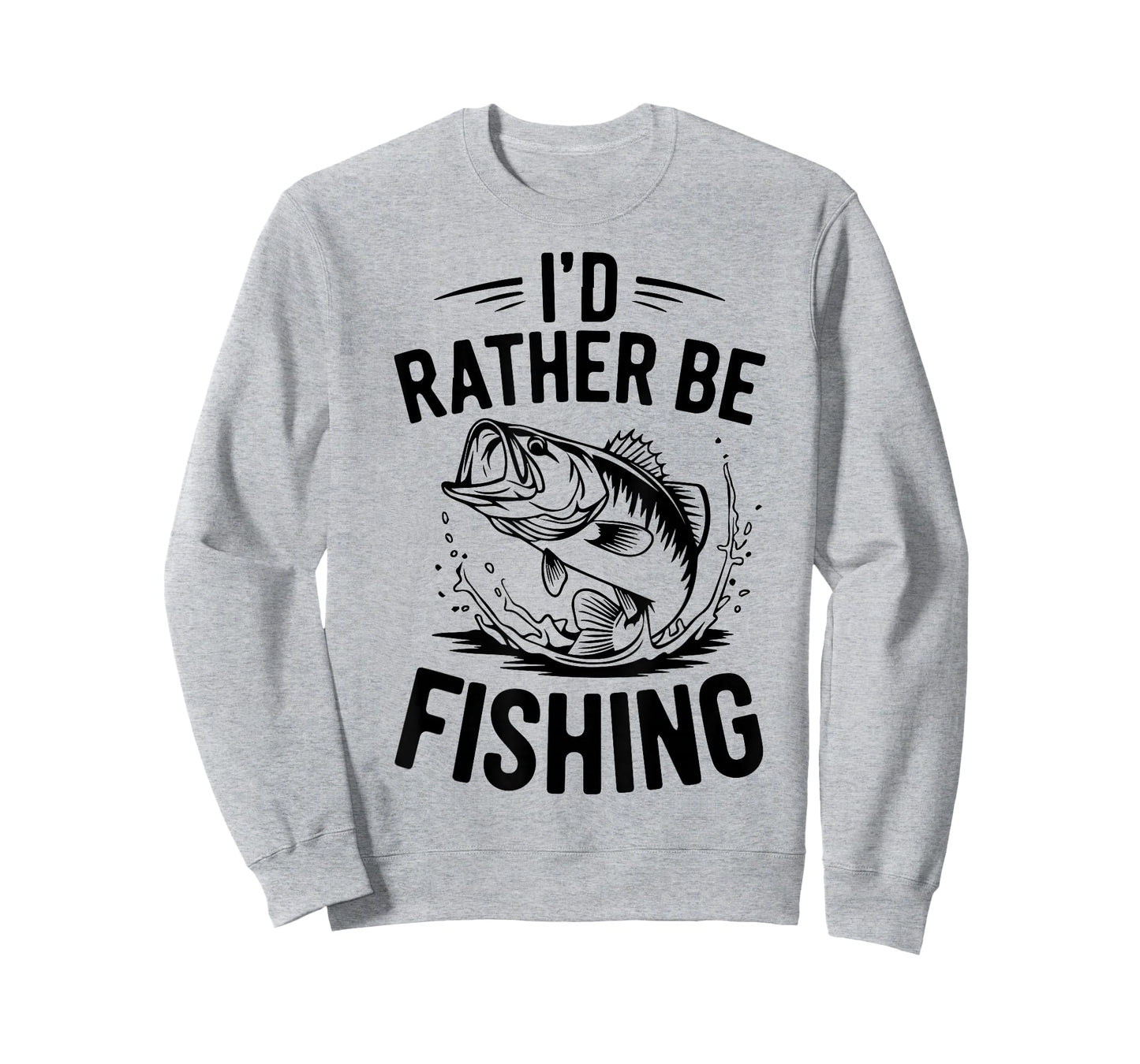 Youth Boys I'd Rather Be Fishing Largemouth Bass Fish Humor T-Shirt