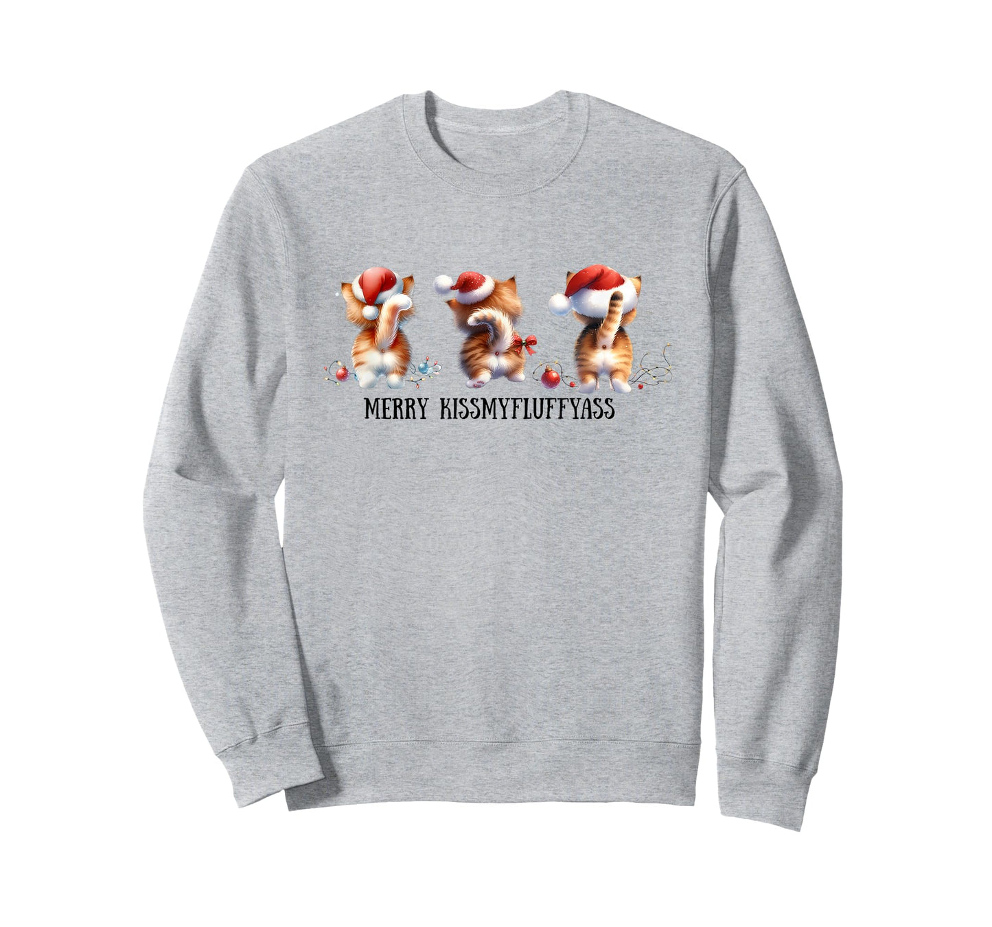 Funny Sarcastic Christmas Cat Butt T-Shirt