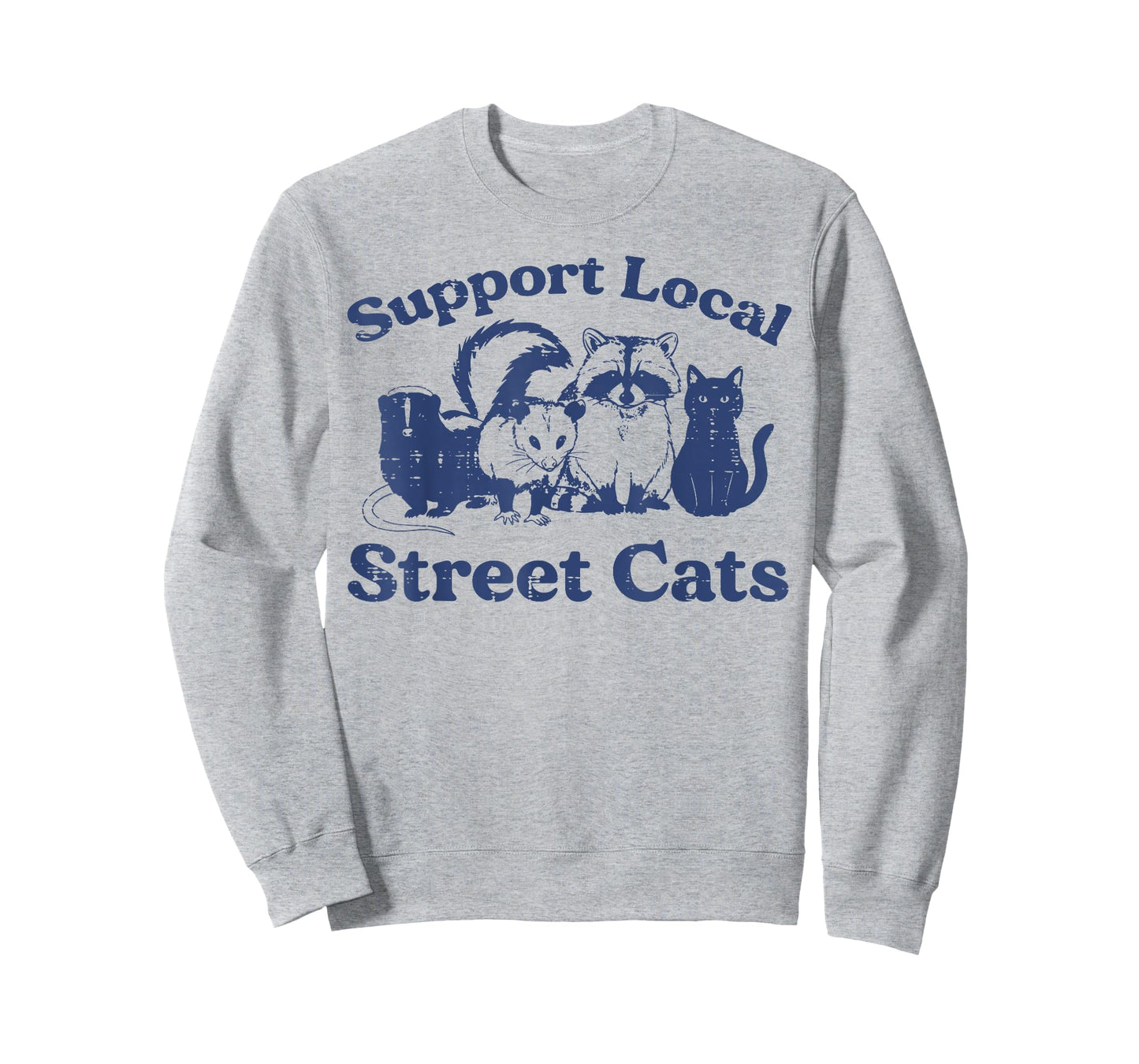 Support Local Street Cats Raccoon Funny Saying Men Women Kid T-Shirt